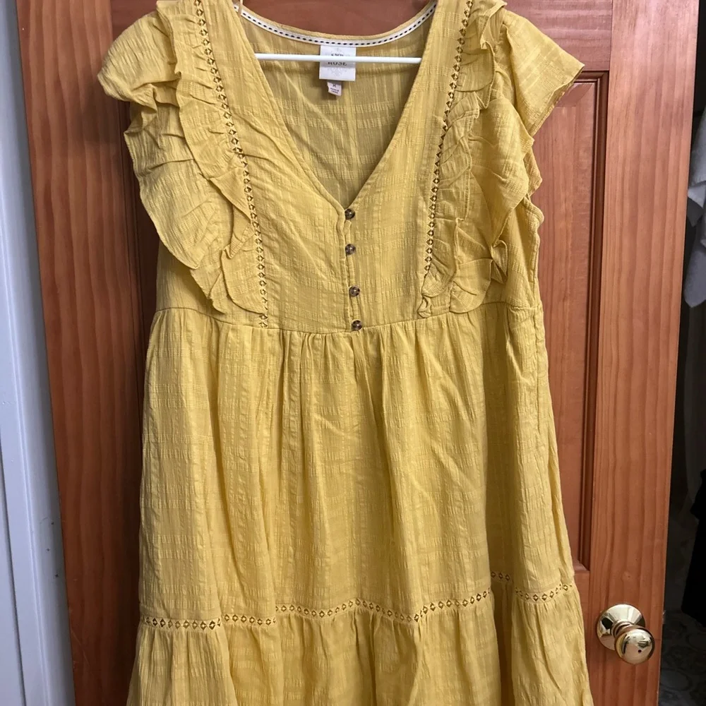 Universal Thread Yellow Ruffle Mini Dress - Picture 1 of 1